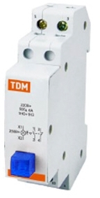 TDM ELECTRIC SQ0214-0019 Выключатель кнопочный c фиксацией и индикацией ВК-47M 1НО;1НЗ синий TDM